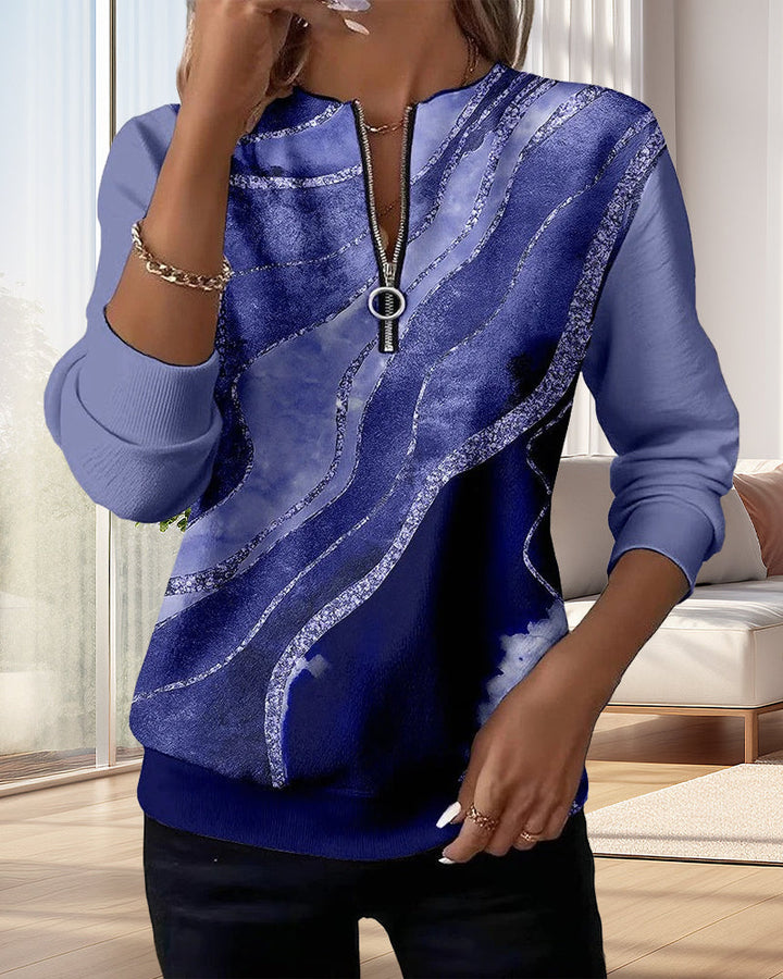 Zéphyrine - Vintage bluza z zamkiem