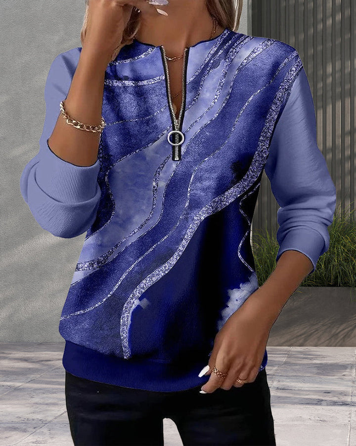 Zéphyrine - Vintage bluza z zamkiem