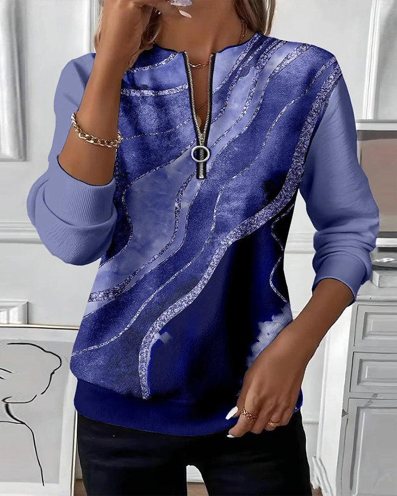 Zéphyrine - Vintage bluza z zamkiem