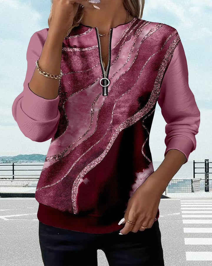 Zéphyrine - Vintage bluza z zamkiem