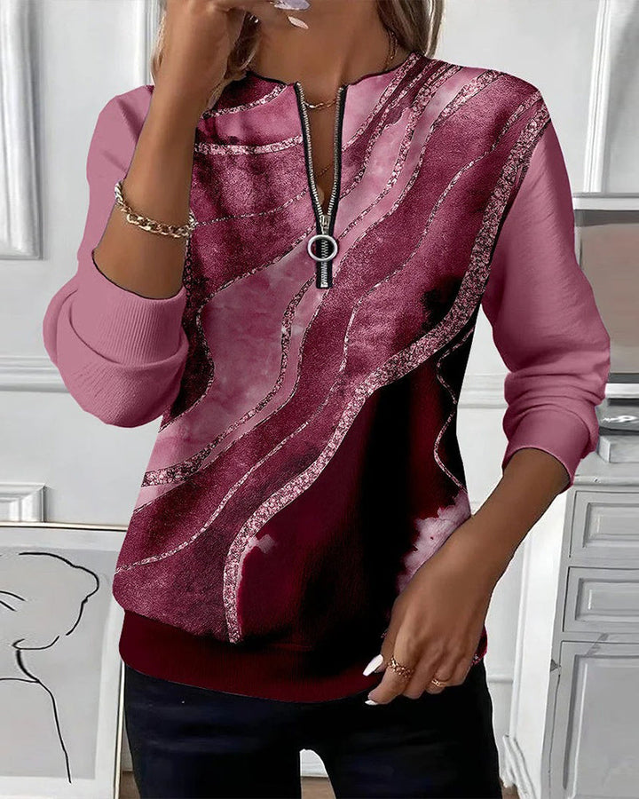 Zéphyrine - Vintage bluza z zamkiem