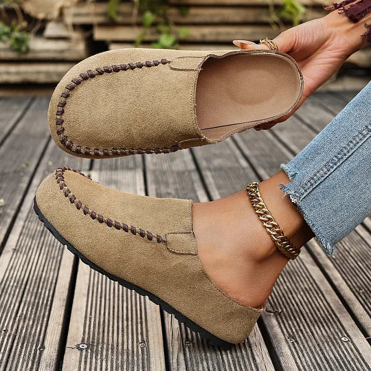 Qirena – Skórzane klapki ortopedyczne vintage