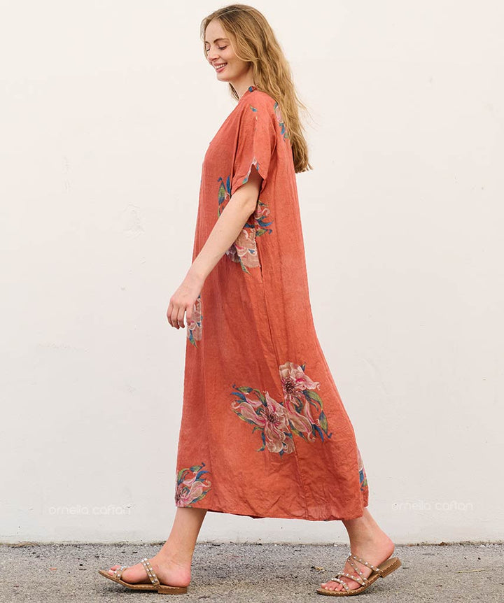 Liva - Sukienka typu kaftan z kieszeniami do noszenia na co dzień