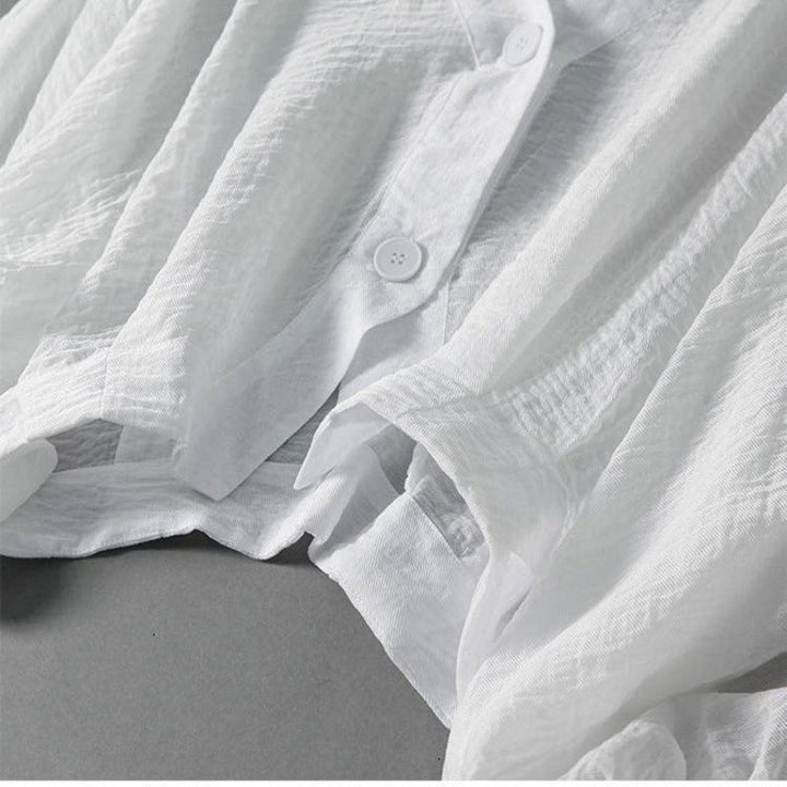 Aviela – Przewiewna lniana bluzka z rękawami nietoperz